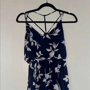 Maxi Floral dress. Navy floral print Size: S